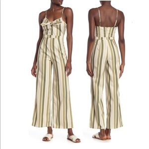 Romeo & Juliet Green Striped Sleeveless Jumpsuit M